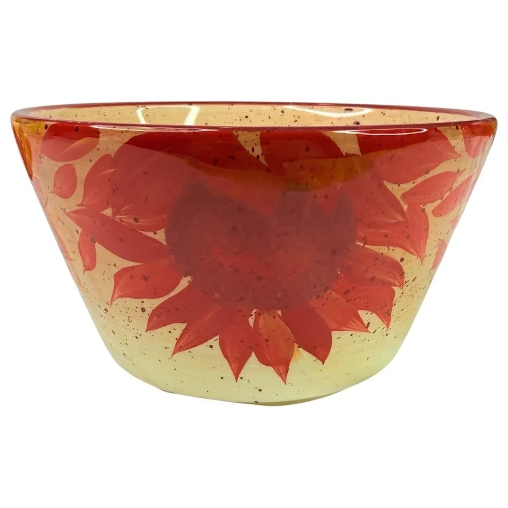 Pfaltzgraff Evening Sun Sunflower Bowl Set Of 2 Hand Painted Soup Cereal Ceramic